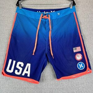 Hurley Phantom USA Olympics Board Shorts‎ Men/Women Swim Trunks athletic sports